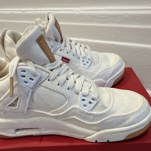 Air Jordan retro 4 x Levi’s white AQ9103-100 GS 4Y / W5.5 /W36